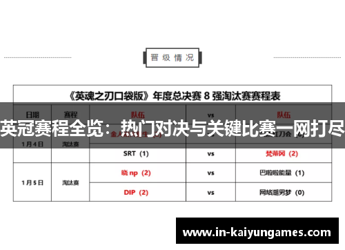 英冠赛程全览：热门对决与关键比赛一网打尽